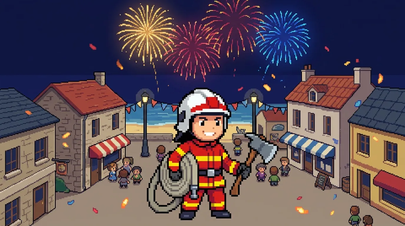 Bal des pompiers à Arcachon : feu d'artifice