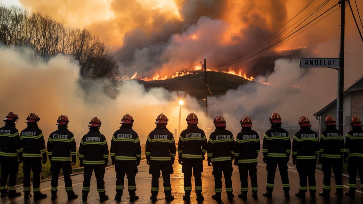 Andelot : 60 pompiers mobilisés face à une inquiétante série d’incendies suspects