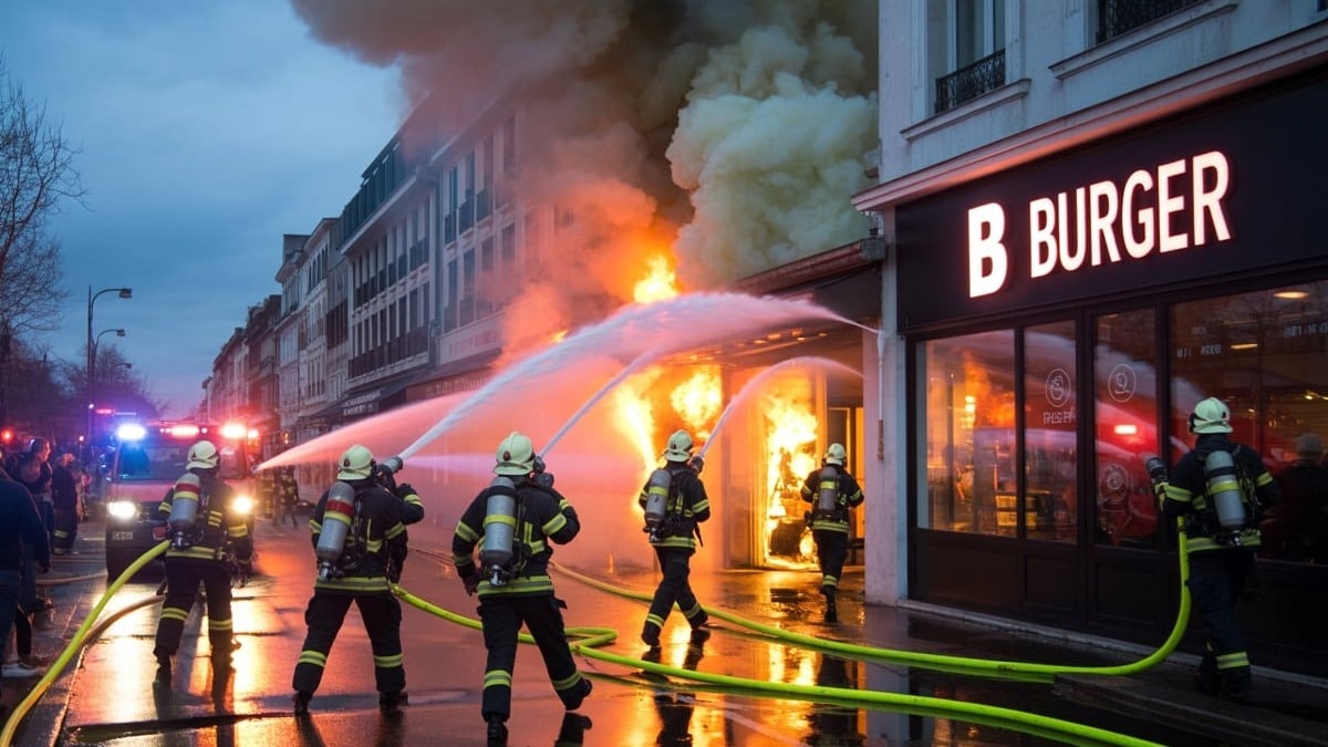 Annecy : incendie en cours dans le fast food B Burger, pompiers mobilisés