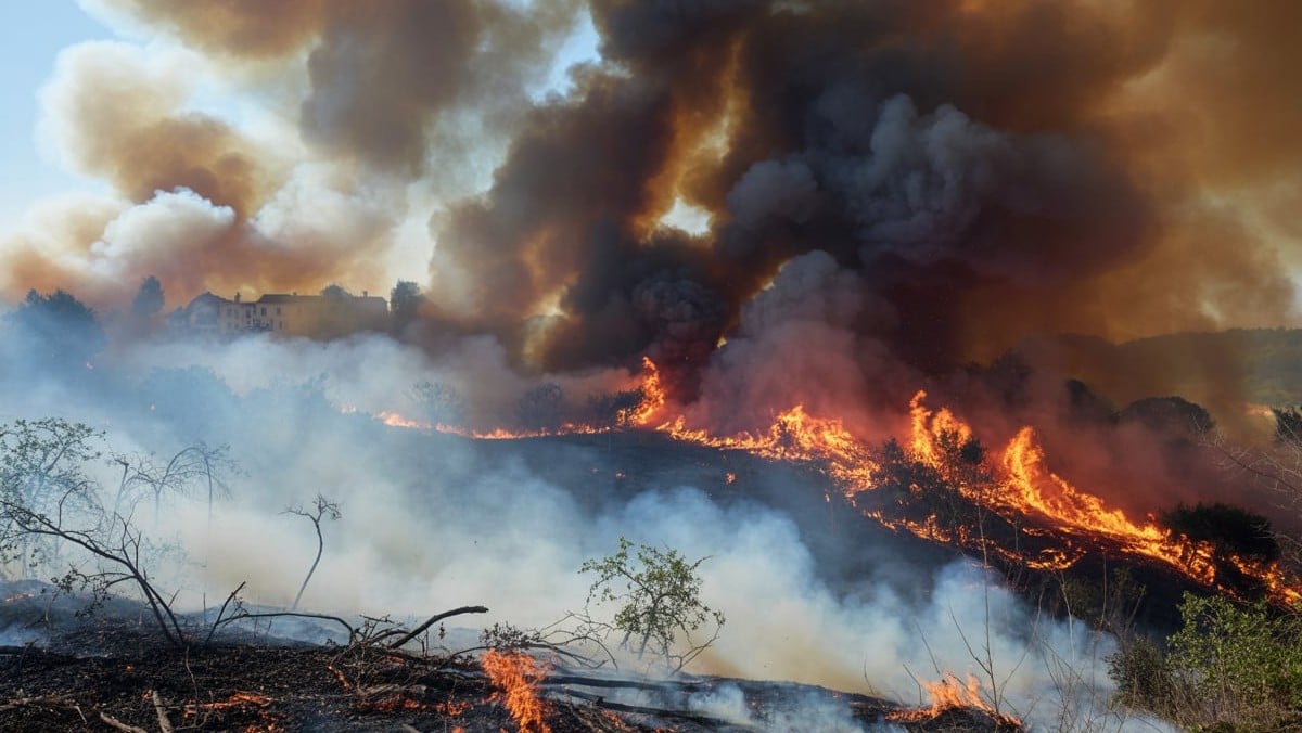 Aveyron : important feu de forêt à Nant, 10 hectares partis en fumée