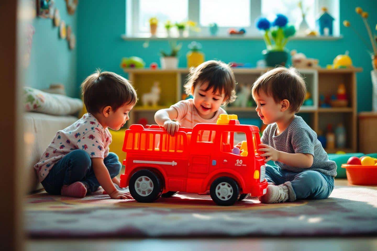 Camion de pompier sonore et lumineux : jeux et jouets avec bruit et effets