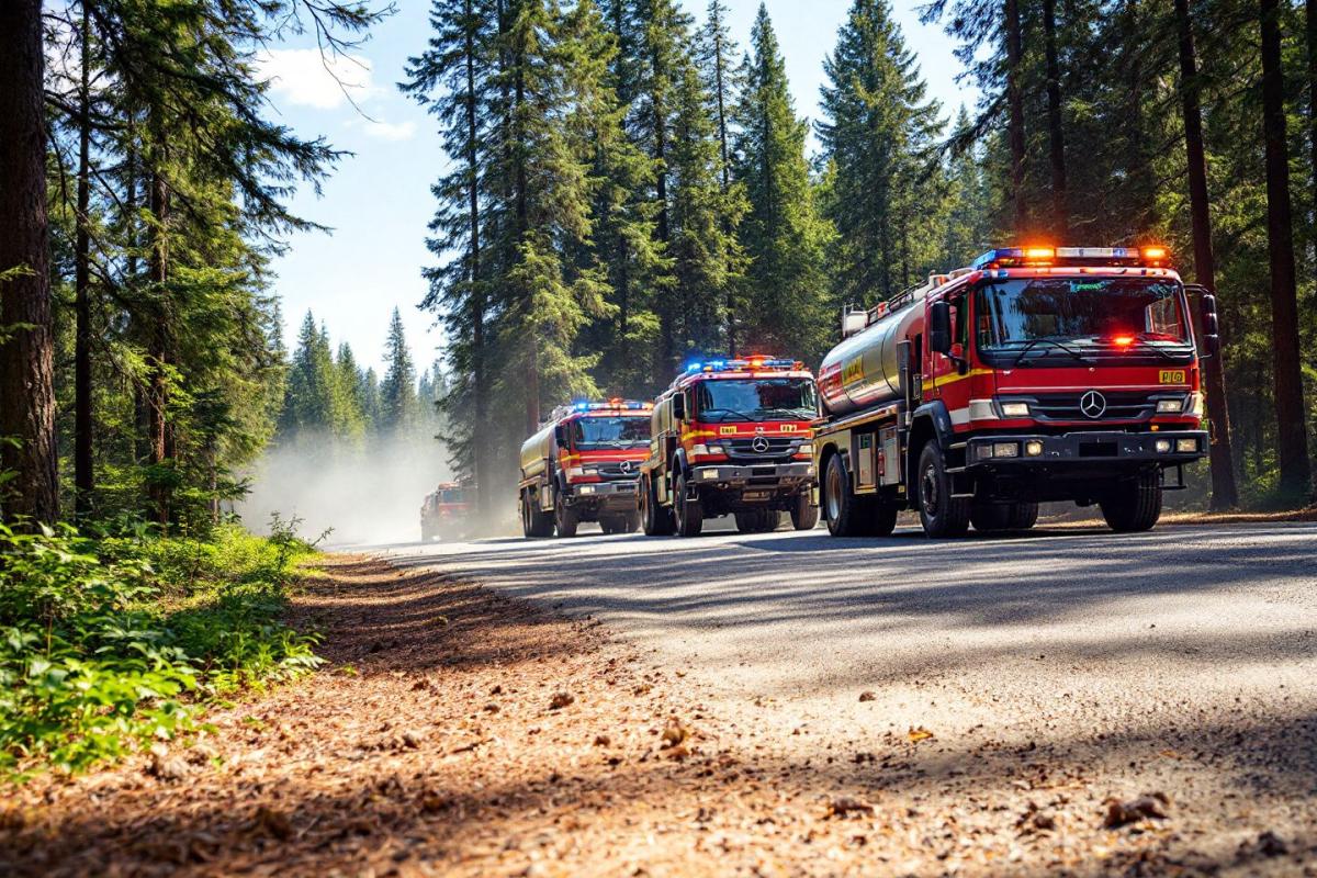Camions citernes feux de forêt : véhicules pompiers anti-incendie pour SDIS