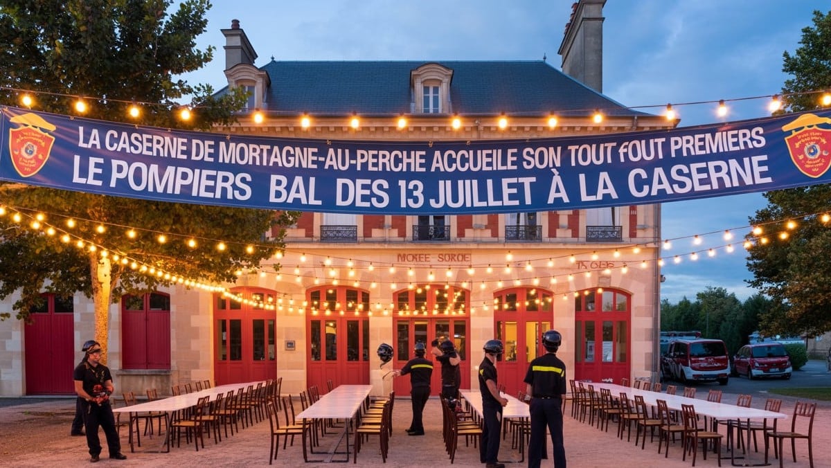 La caserne de Mortagne-au-Perche accueille son tout premier bal des pompiers le dimanche 13 juillet