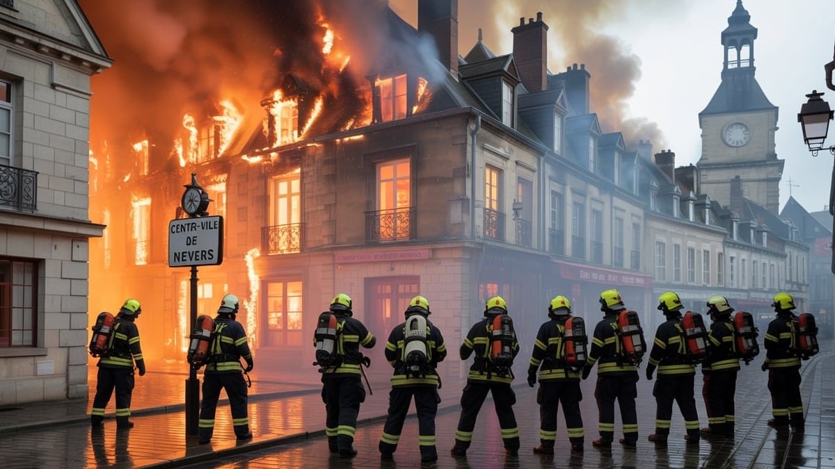 Centre-ville de Nevers : un incendie mobilise une quinzaine de pompiers