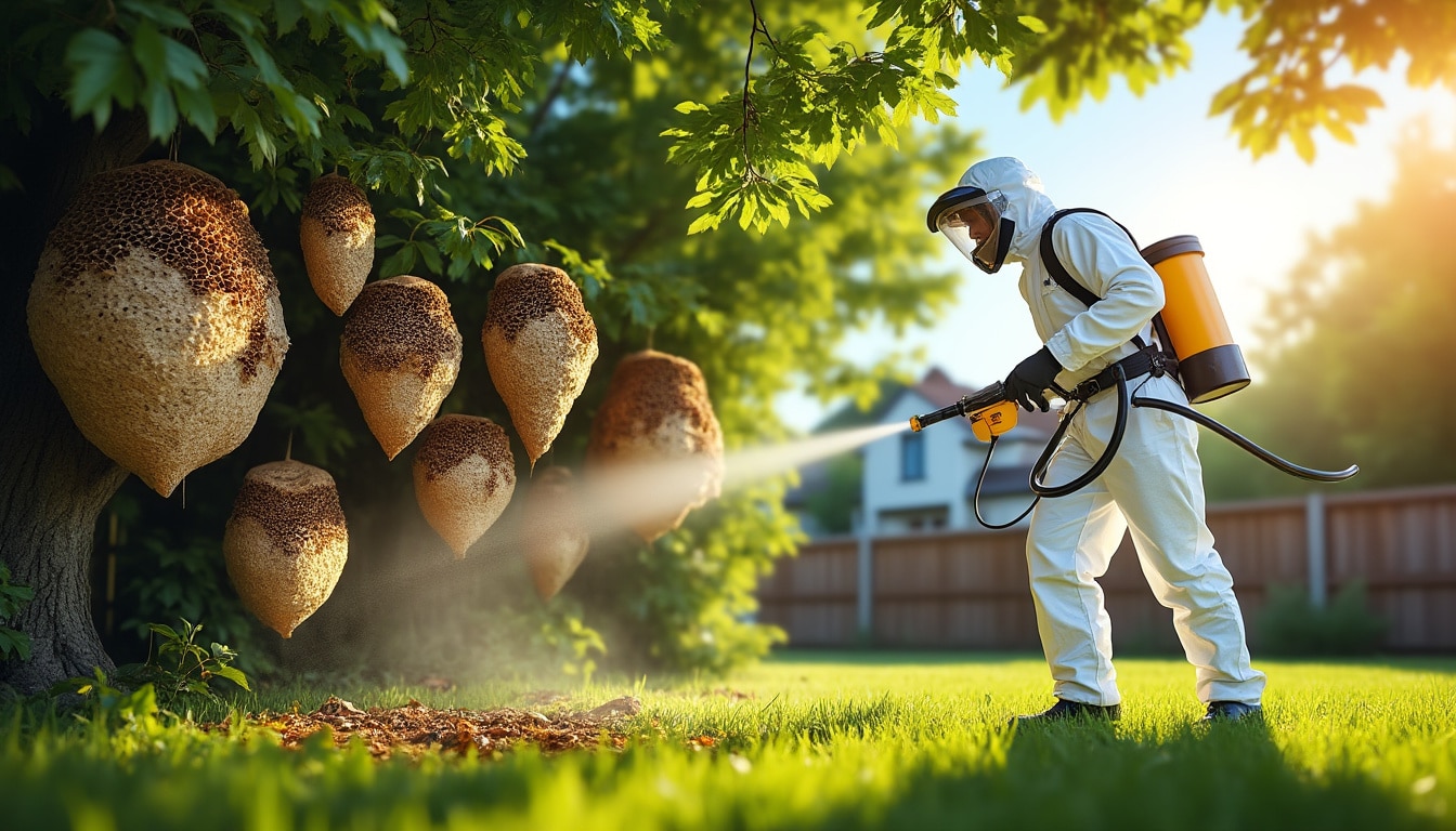 Destruction de nid de guêpes : tarifs 2025 et prix selon la taille