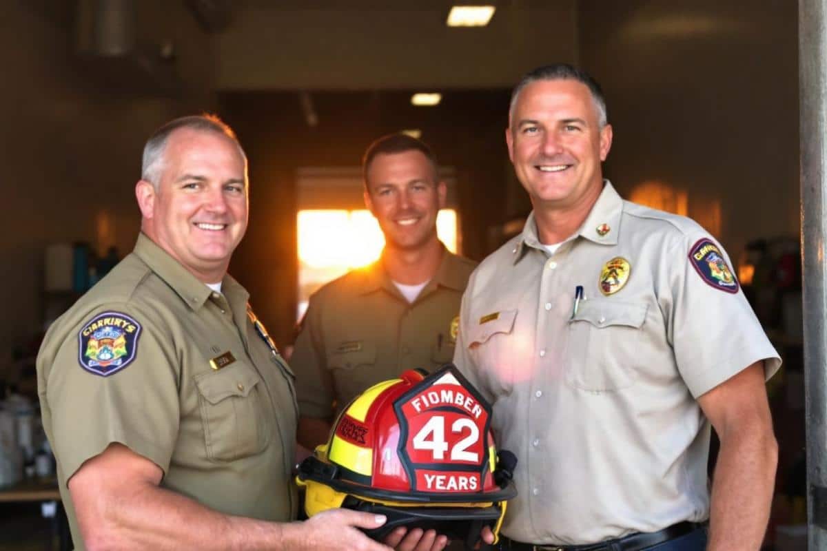 Dordogne : les pompiers du Bugue célèbrent un collègue après 42 ans de service