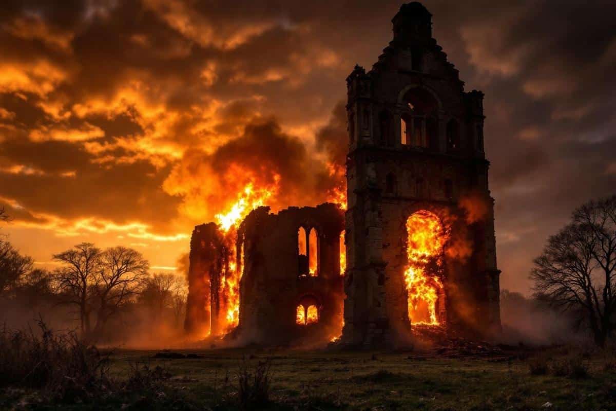 Effroyable incendie à la chartreuse du Mont-Dieu : patrimoine emblématique en flammes