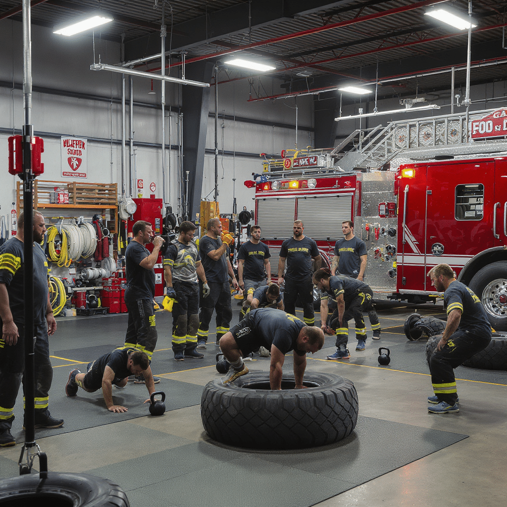 L'entraînement physique quotidien des pompiers en caserne
