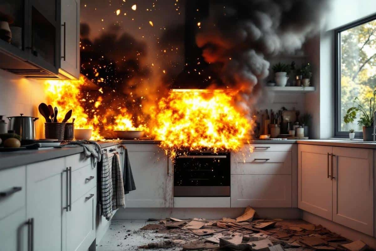Explosion dans une cuisine provoque un violent incendie d'appartement à Juan-les-Pins