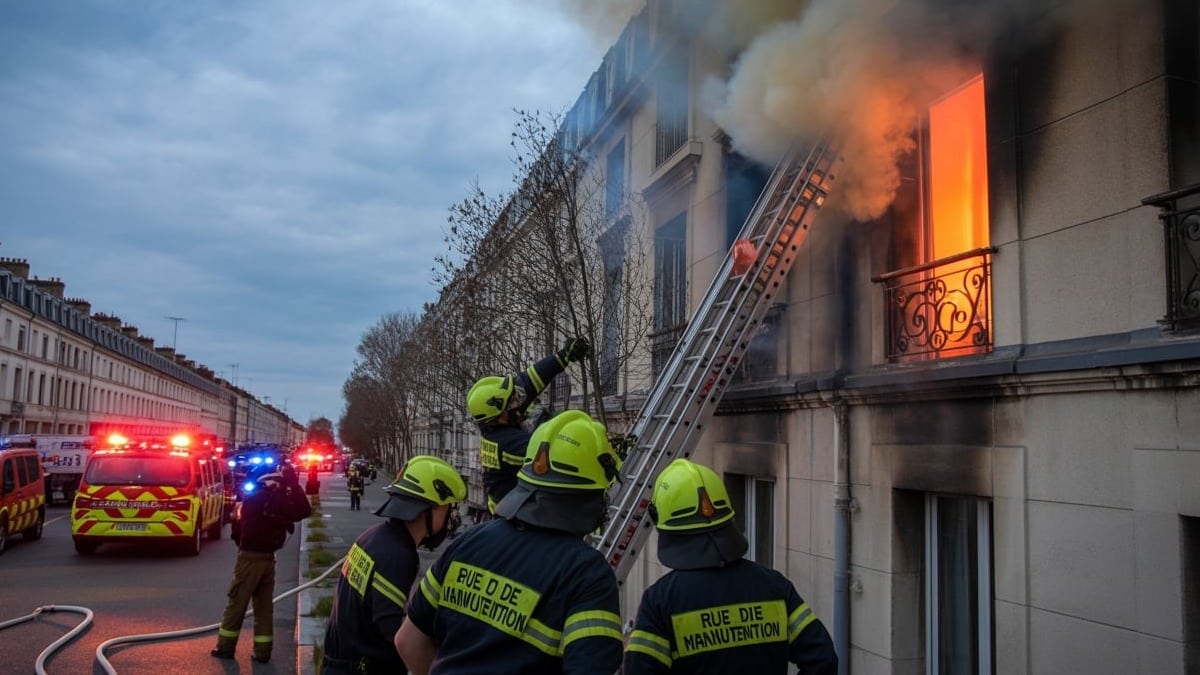 Feu d’appartement à Nantes : intervention rapide rue de la Manutention