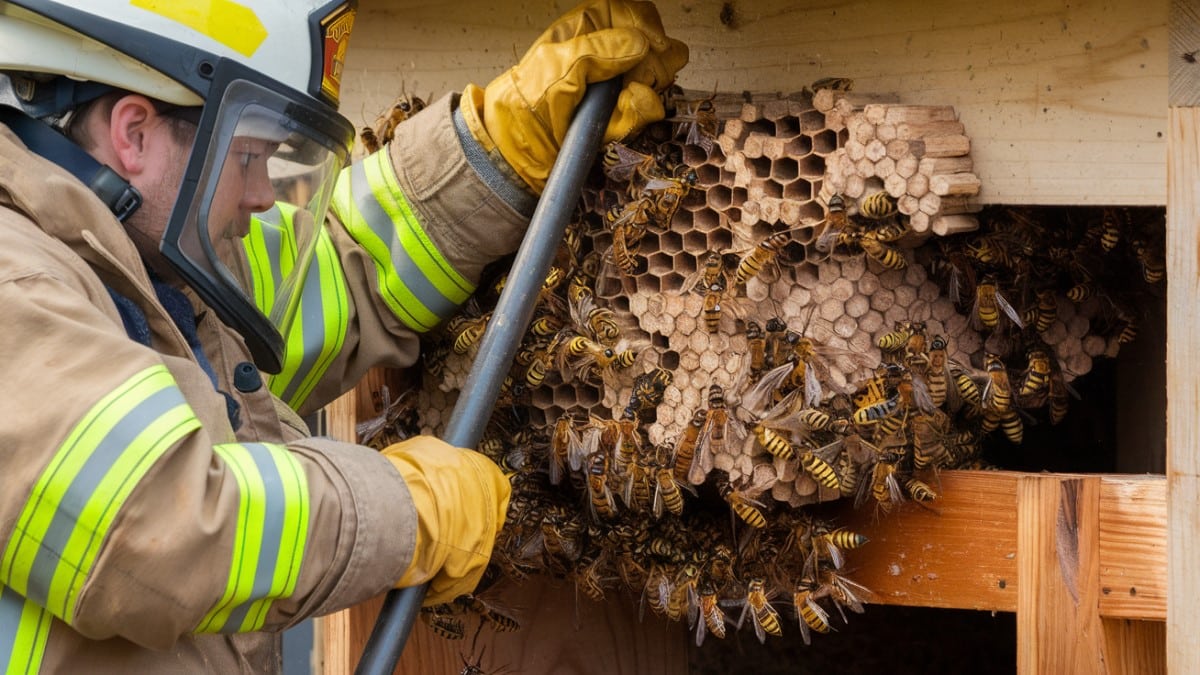 Comment les pompiers interviennent pour retirer un nid de frelons ?