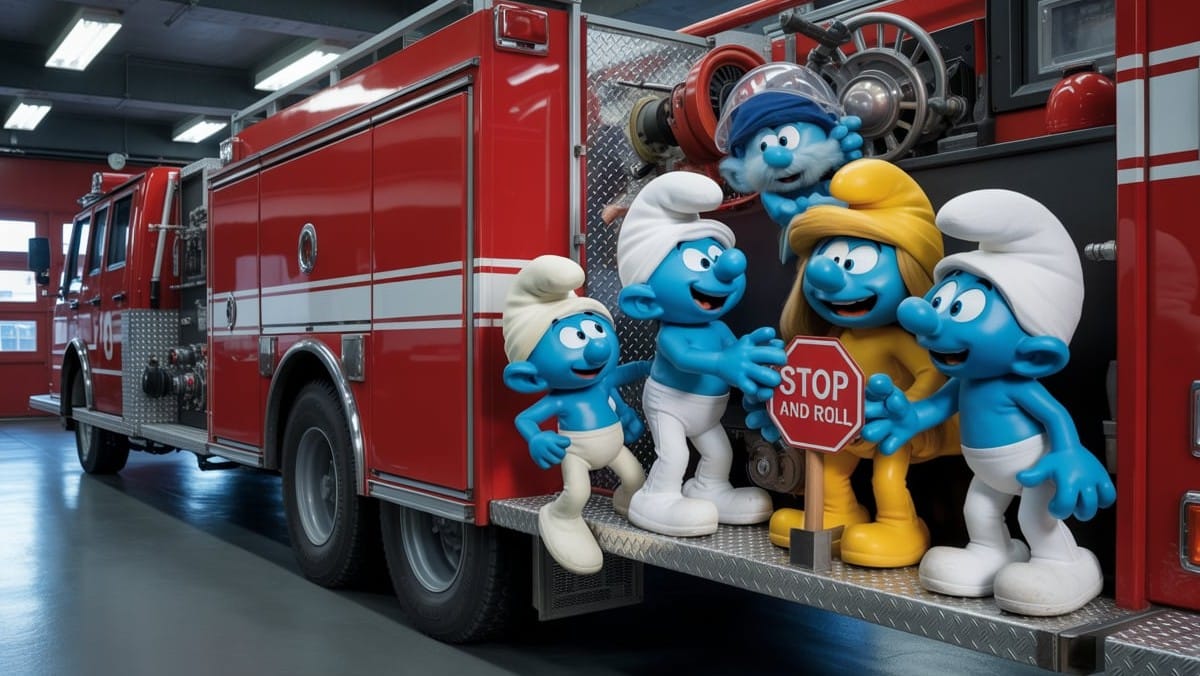 Gerzat : les Schtroumpfs en immersion au cœur de la caserne des pompiers