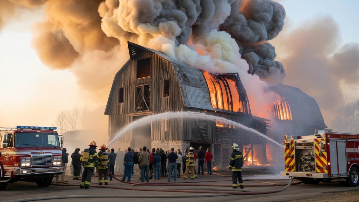 Haute-Loire : 50 pompiers mobilisés en pleine nuit pour un incendie agricole à Loudes