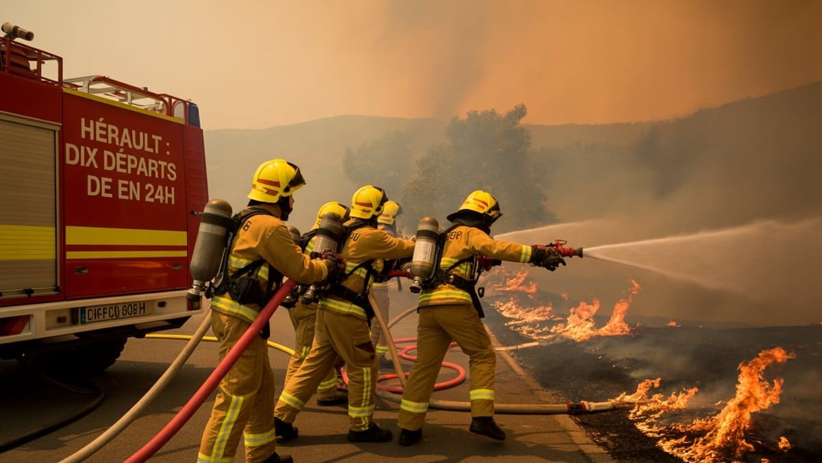 Hérault : dix départs de feu en 24h, les pompiers en alerte maximale face à la canicule
