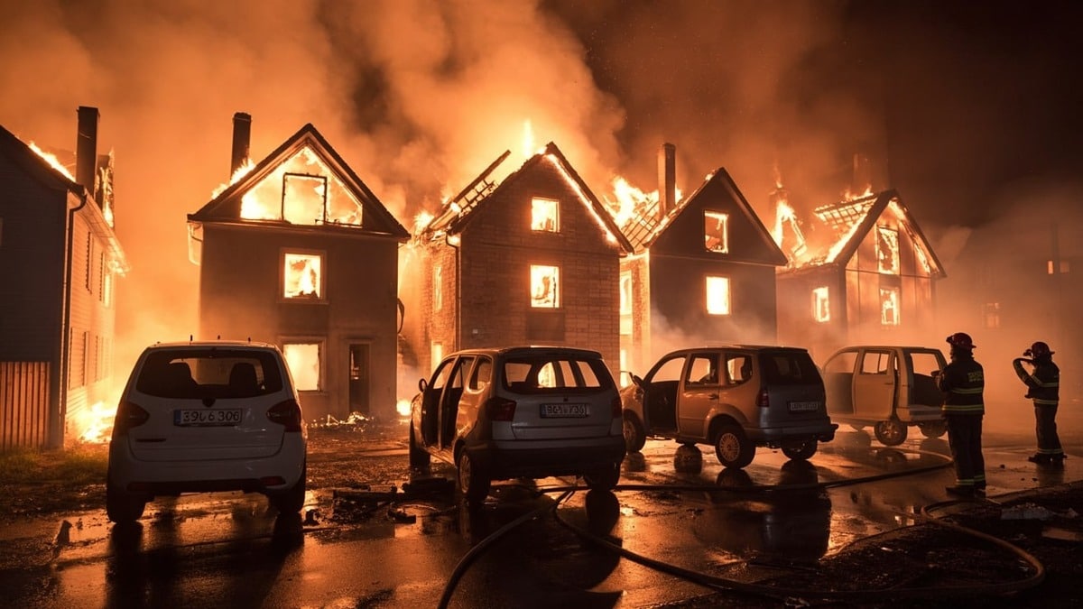 Incendie à Brou : dix véhicules détruits, cinq maisons touchées