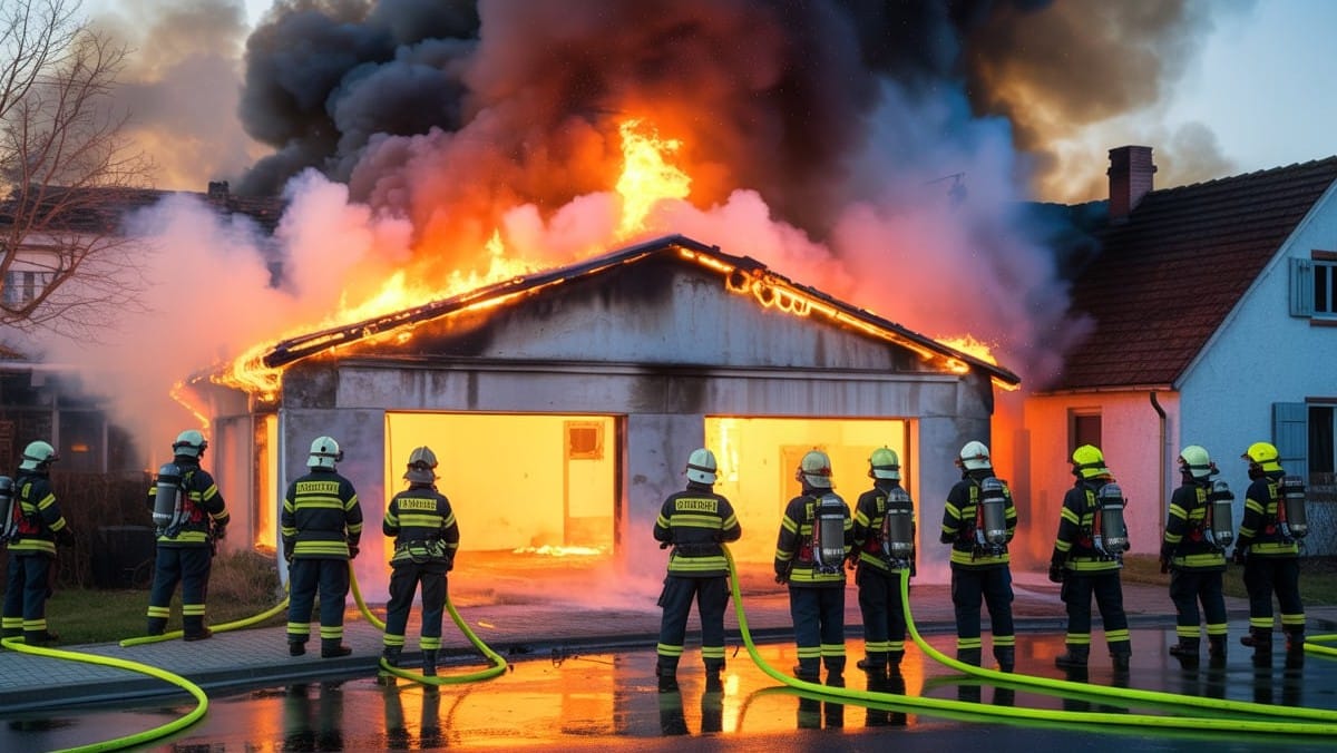 Incendie à Lillers : le garage d’une maison détruit, 25 pompiers en action