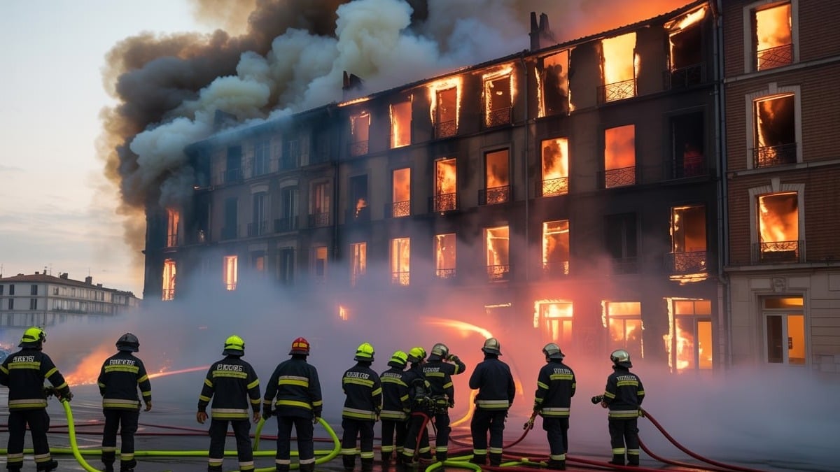 Incendie à Toulouse : fumée noire et 19 pompiers mobilisés dans un immeuble