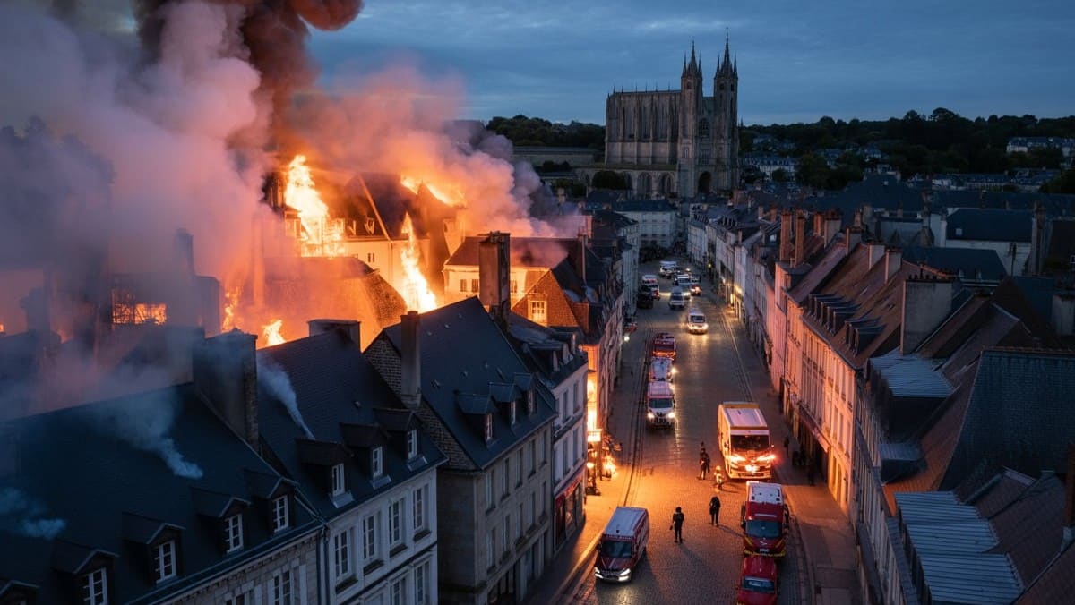 Incendie à Vannes ce mercredi soir : les pompiers luttent contre les flammes en centre-ville