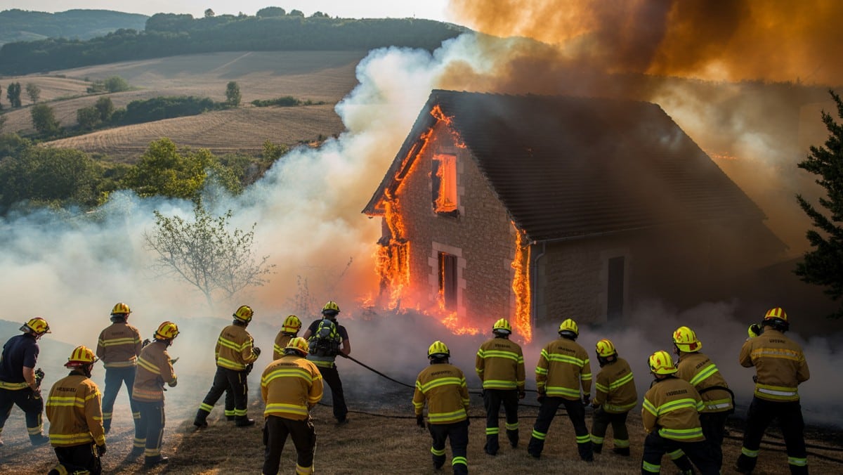 Incendie dans l’Aveyron : 20 pompiers sur le front pour sauver une habitation en flammes