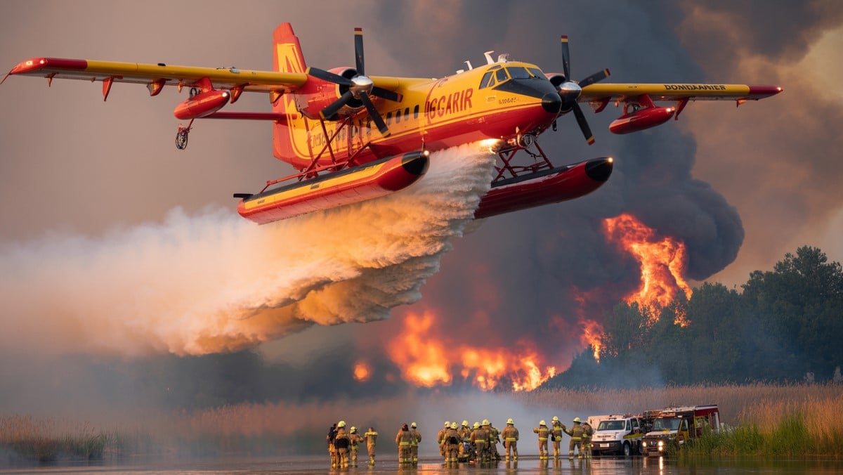 Incendie dans le Lot : un bombardier d’eau et la colonne Occitanie 31 à la rescousse