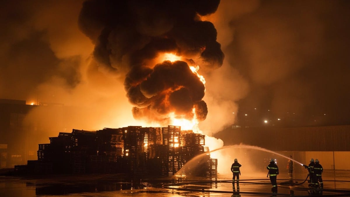 Incendie nocturne à la zone Collery : un feu ravage les stocks et une quarantaine de pompiers mobilisés