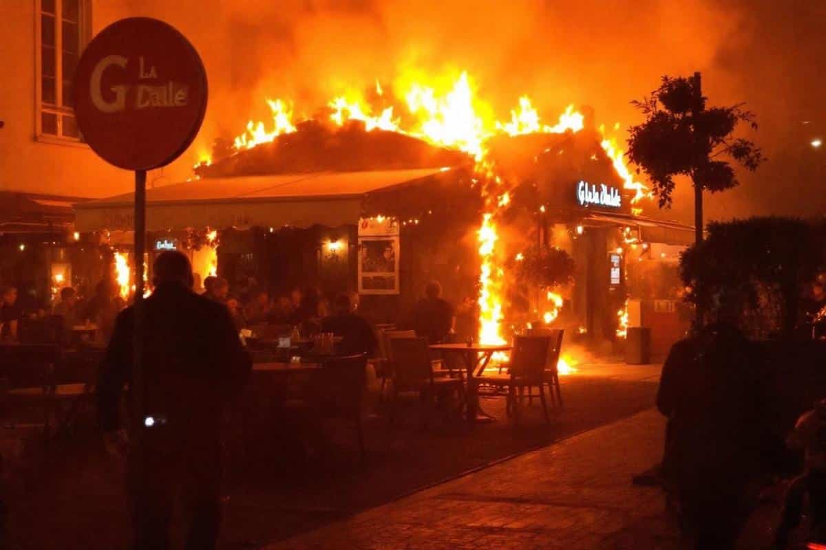 Incendie au restaurant G la dalle dans le centre de Valenciennes