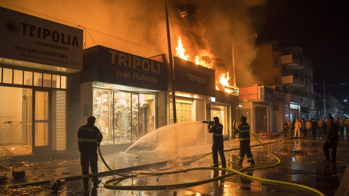 Magasins en flammes à Tripoli : neuf blessés, dont un pompier mobilisé