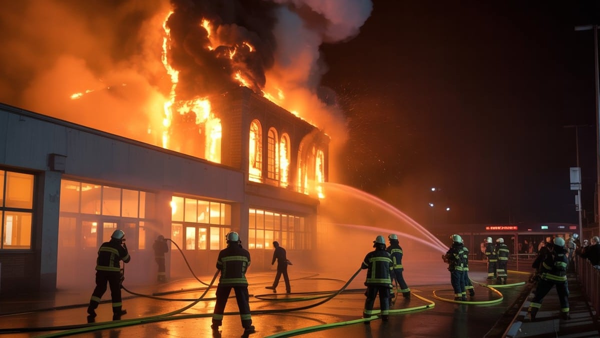 Manche : spectaculaire incendie au bowling de Saint-Lô, 50 sapeurs-pompiers sur place