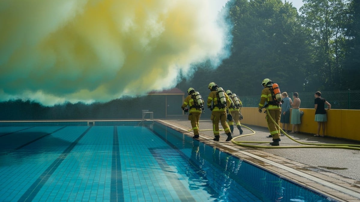 Nuage de chlore dans une piscine à Villeparisis : pompiers en intervention après l’intoxication d’enfants
