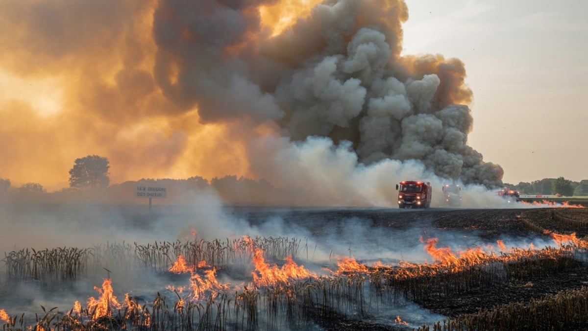 Plusieurs incendies agricoles dans le Maine-et-Loire ce jeudi : le risque grimpe dès aujourd’hui