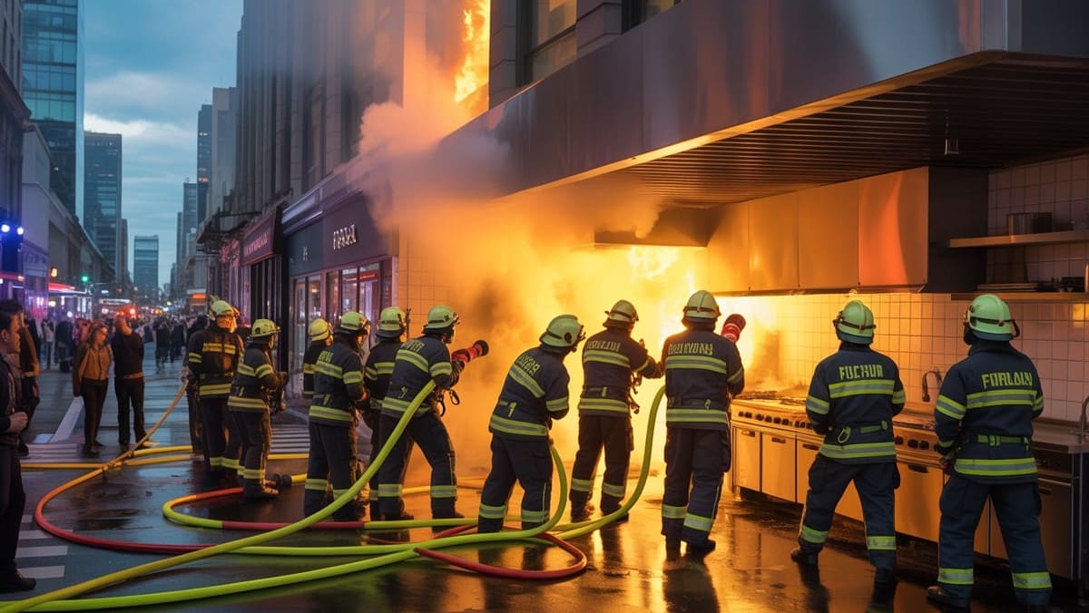 Saint-Brieuc : un feu de cuisine mobilise 19 pompiers en plein centre-ville