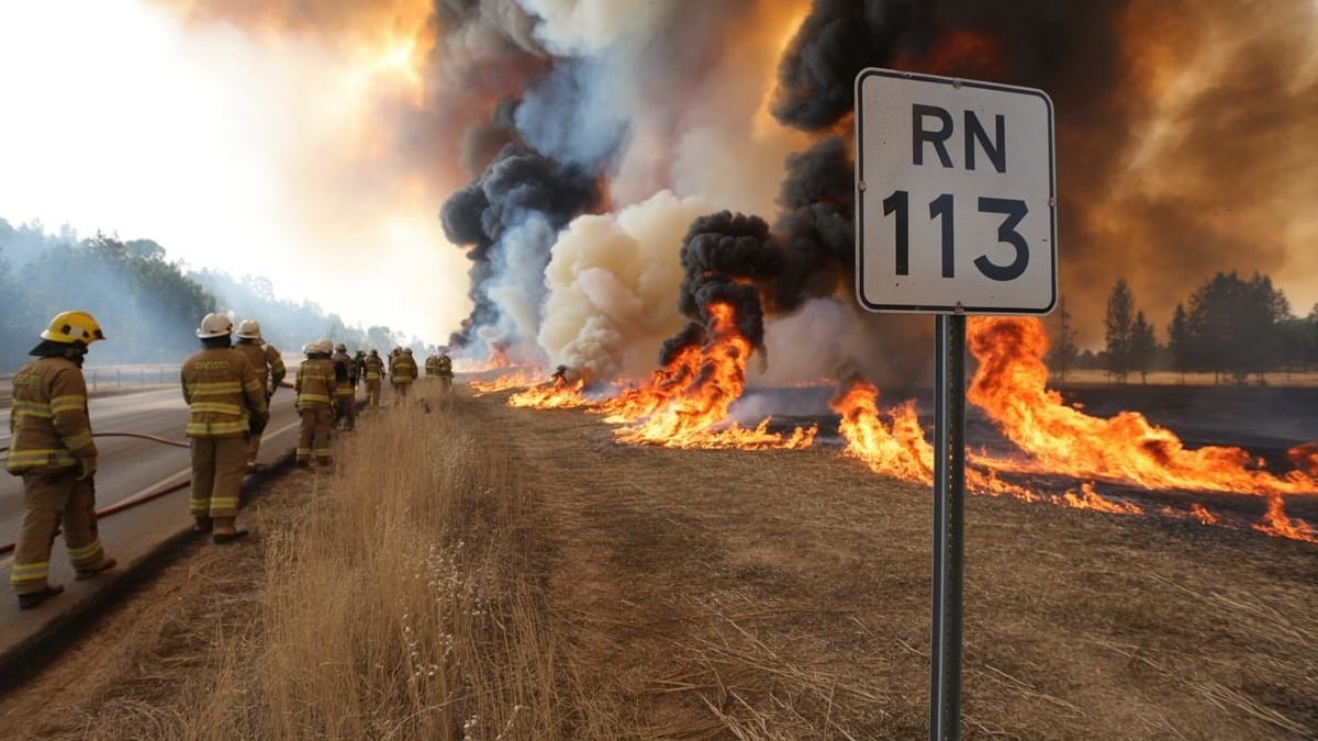 Violent incendie au bord de la RN 113 : pompiers mobilisés en nombre