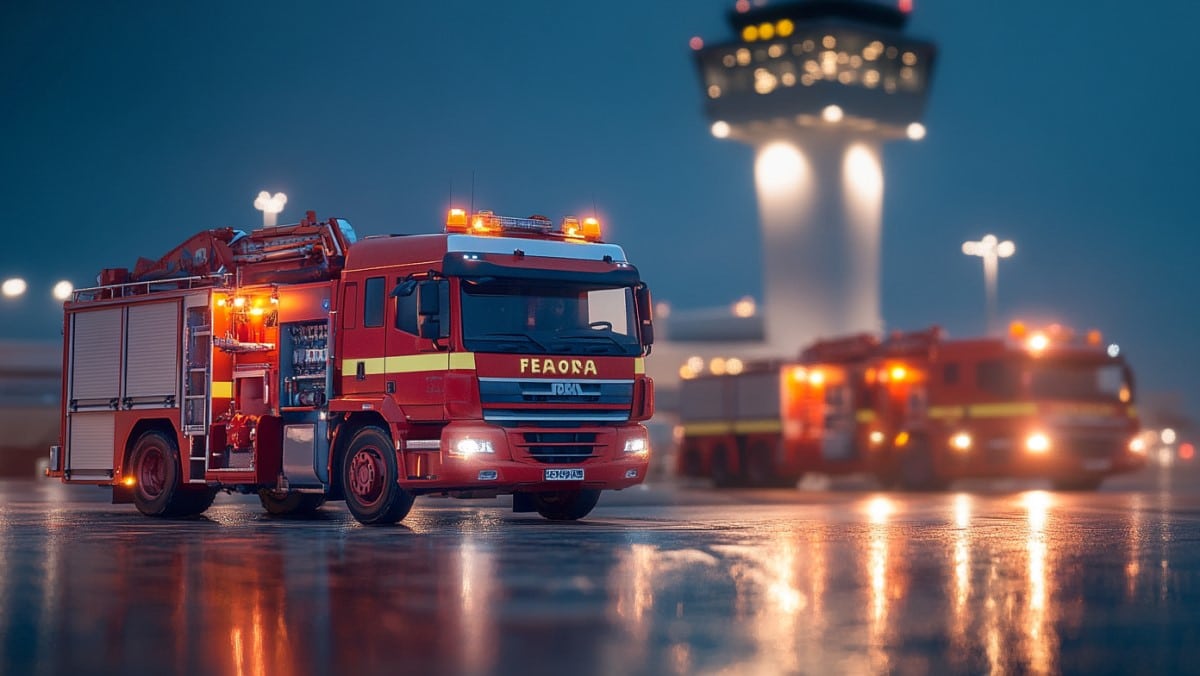 Pompiers en intervention nocturne