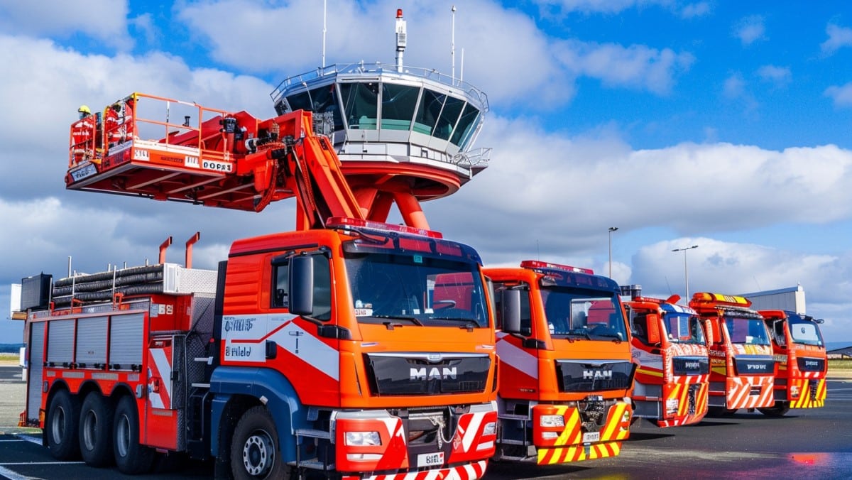 Camions de pompiers aéroportuaires