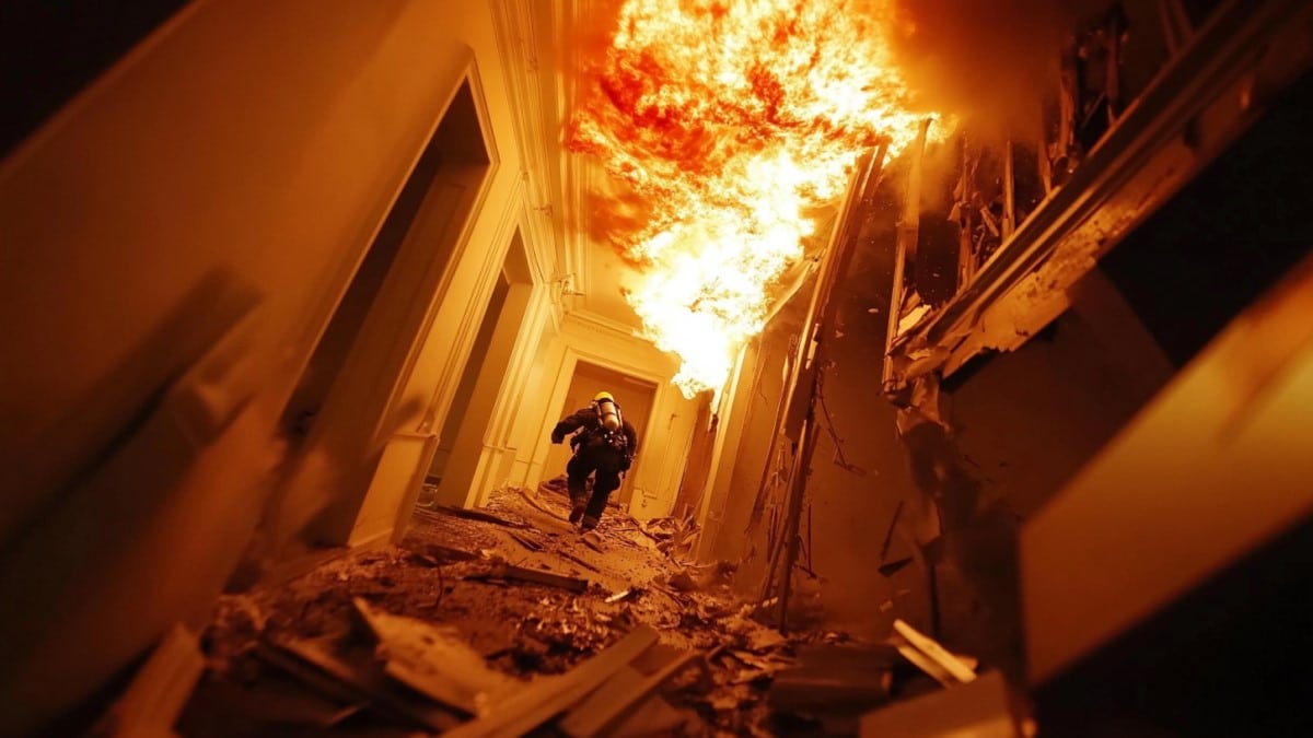 Explosion dans un couloir