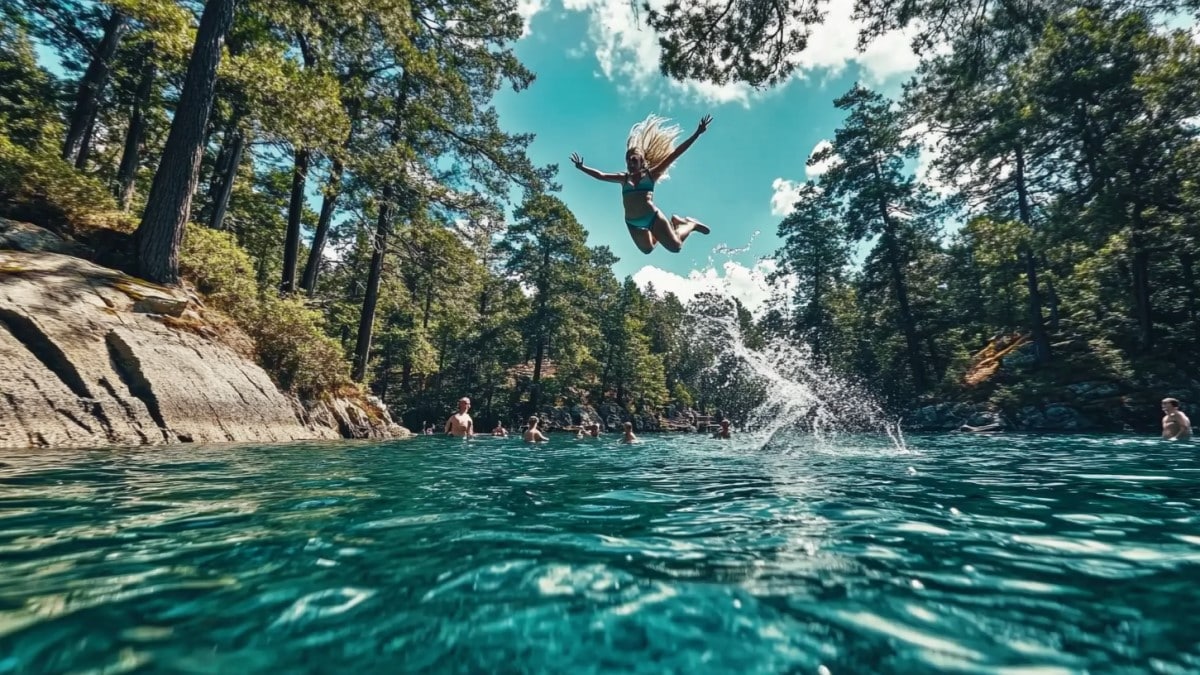 Plongeon en pleine nature