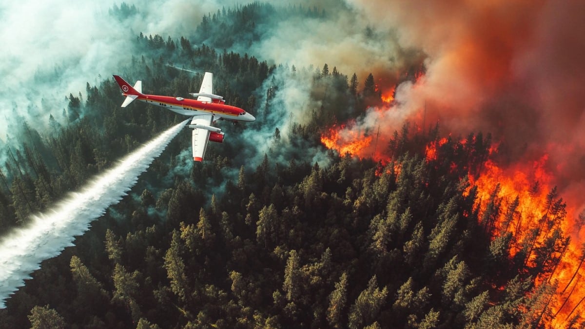 Extinction de feu de forêt