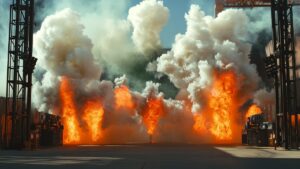 Explosion fumée dense