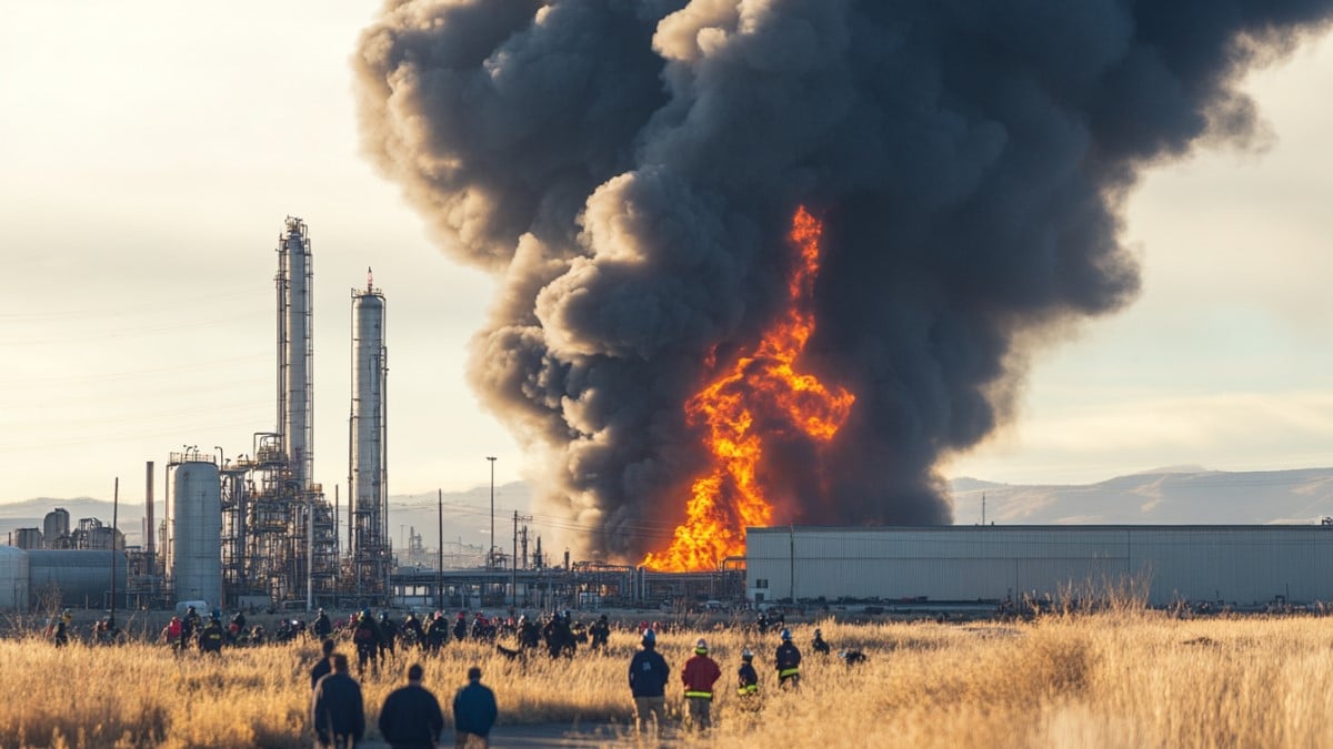 Explosion usine incendie