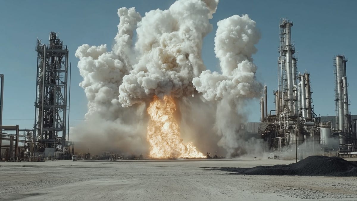 Explosion dans une usine