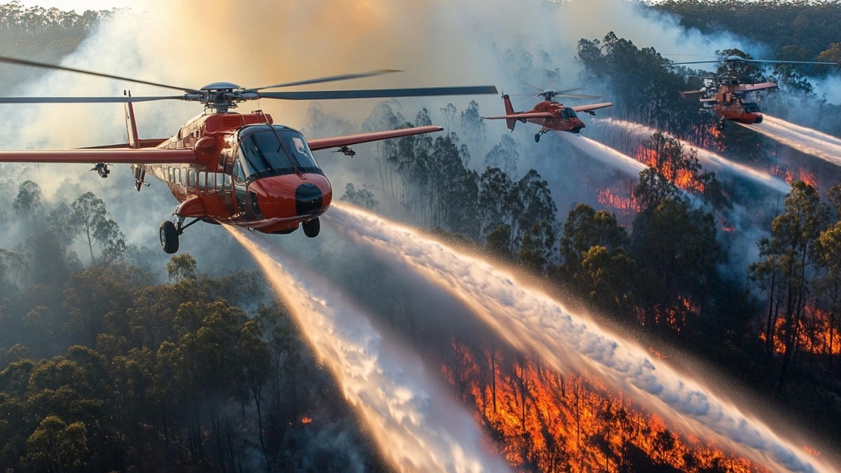 hélicoptères en mission de secours