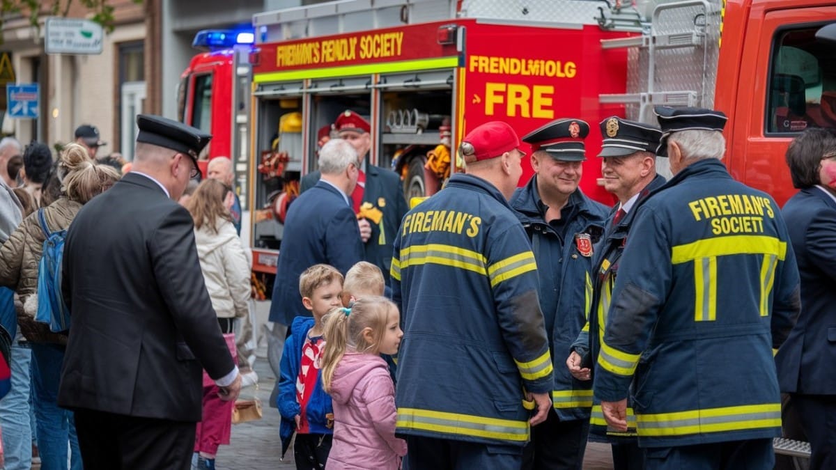 Pompiers bénévoles en discussion