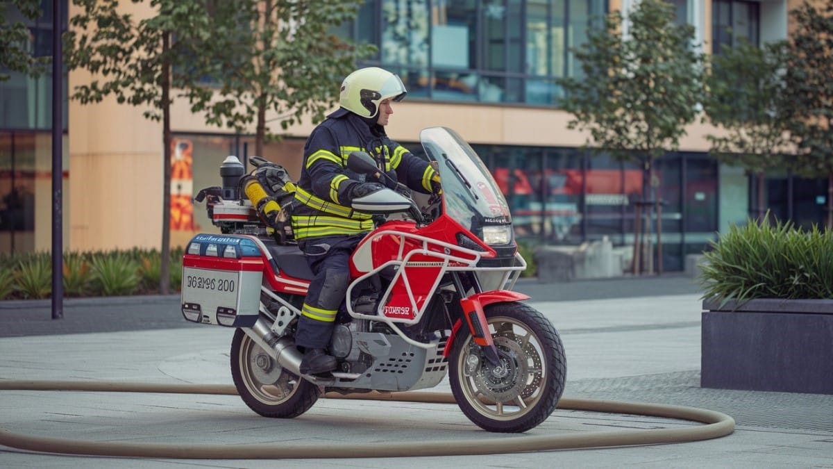 Moto d'intervention incendie