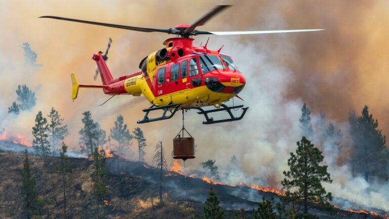 Hélicoptère pompier incendie forêt