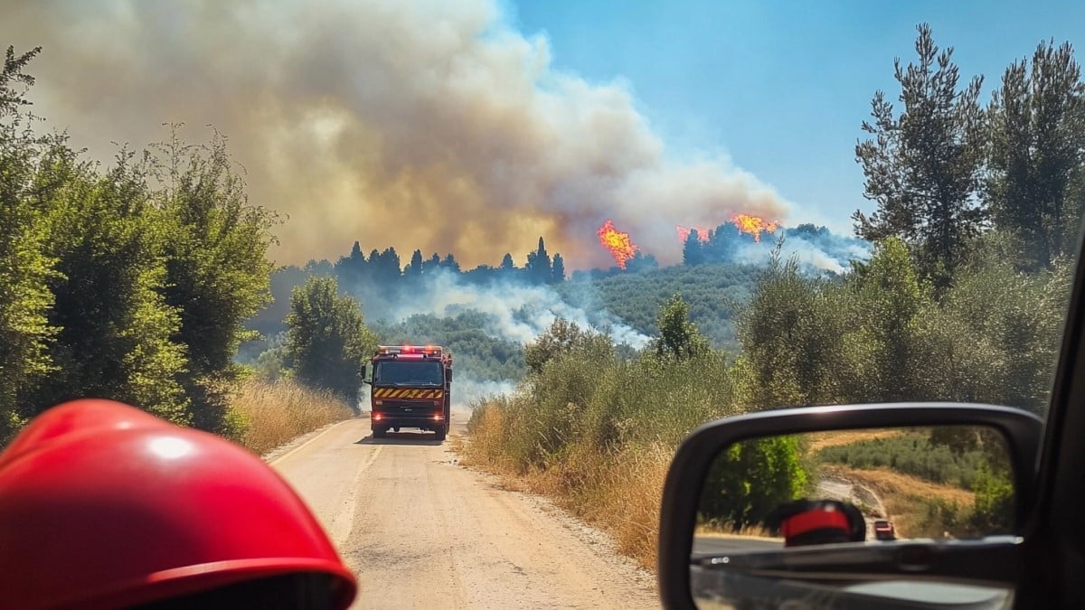 feu de forêt actif