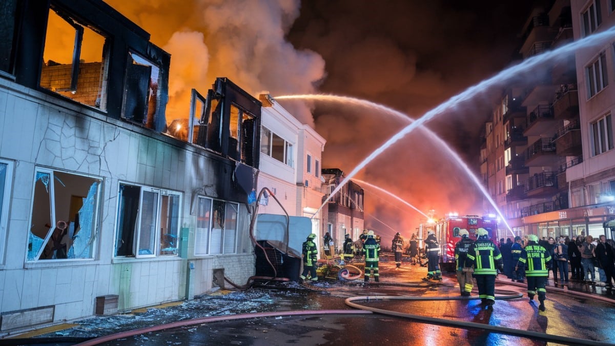 Feu de nuit immeuble