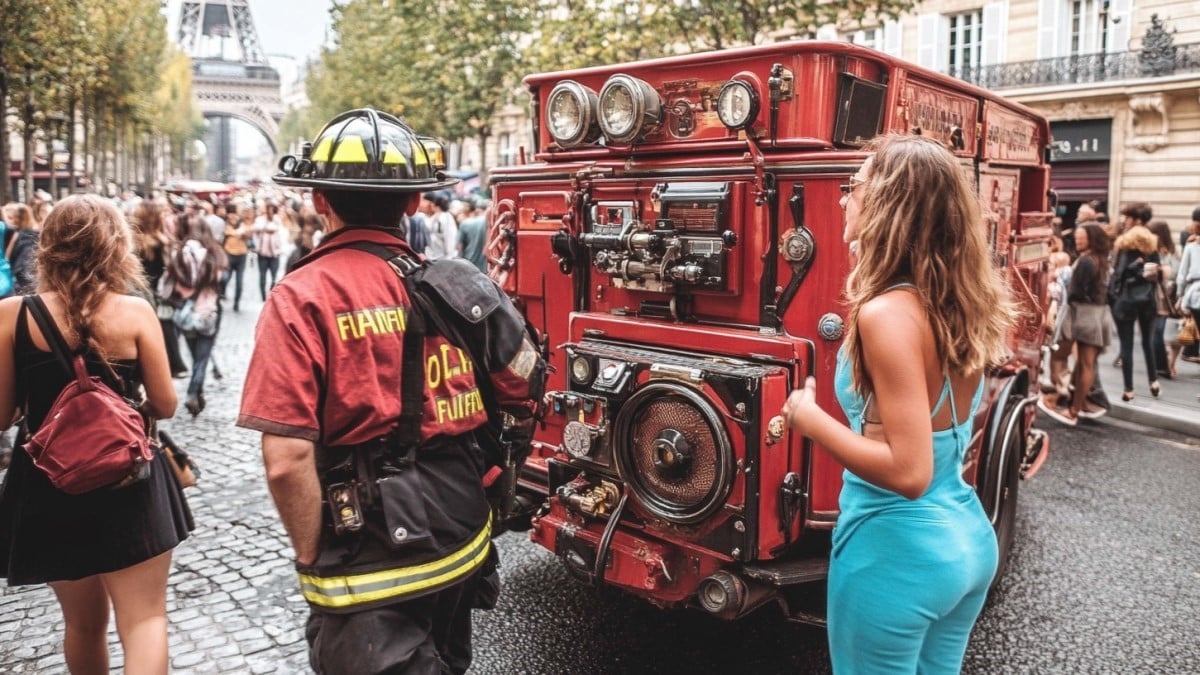 pompier dans la rue