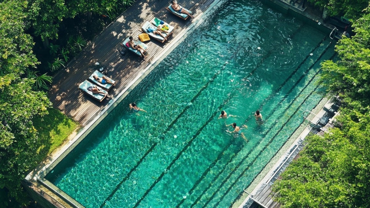 Baignade et relaxation au soleil