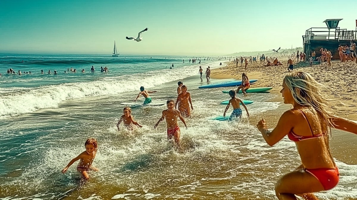 Moment joyeux à la plage