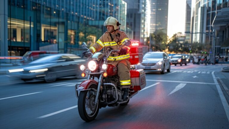 Moto de pompier urbain